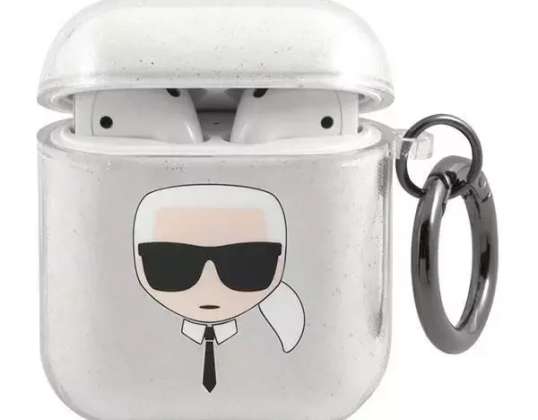 Karl Lagerfeld KLA2UKHGS AirPods cover silver/silver Glitter Karl's H