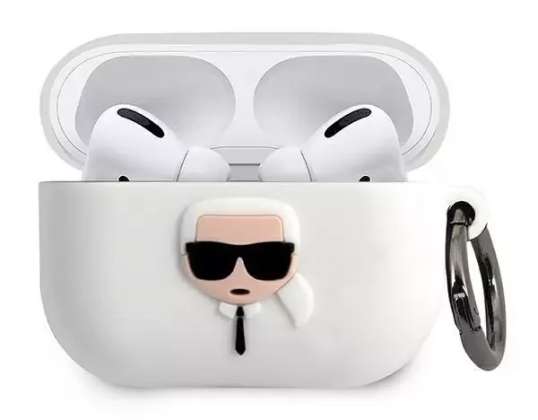 Karl Lagerfeld KLACAPSILGLWH Κάλυμμα AirPods Pro λευκό/λευκό Σιλικόνη Ik