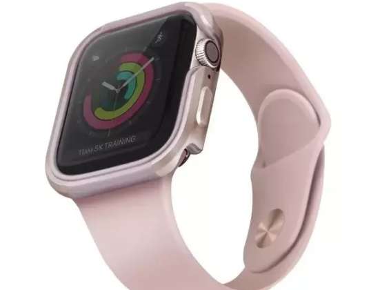 UNIQ dėklas Valencia Apple Watch Series 4/5/6/SE 44mm. rožinis auksas/blus