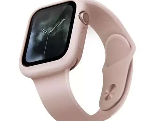 UNIQ fodral Lino Apple Watch Series 4/5/6 / SE 44mm. rosa/rouge rosa