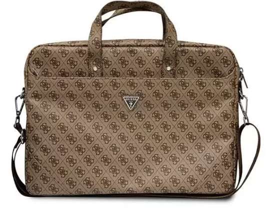 Guess Bag GUCB15P4TW 16 "marrón / marrón Saffiano 4G Triangle Logo