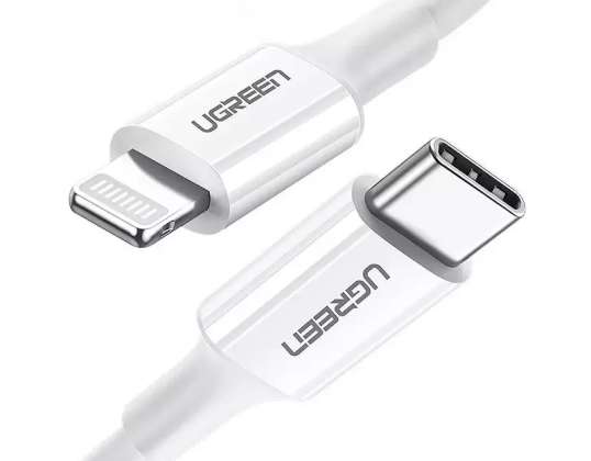 Ugreen kábel USB Type-C - Lightning 3A 0.25 m biely (US171)