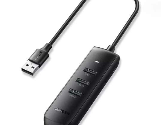 HUB 4v1 UGREEN USB - 4x USB Type A 3.0 PD DC 12V 0.25m černá (CM416 10