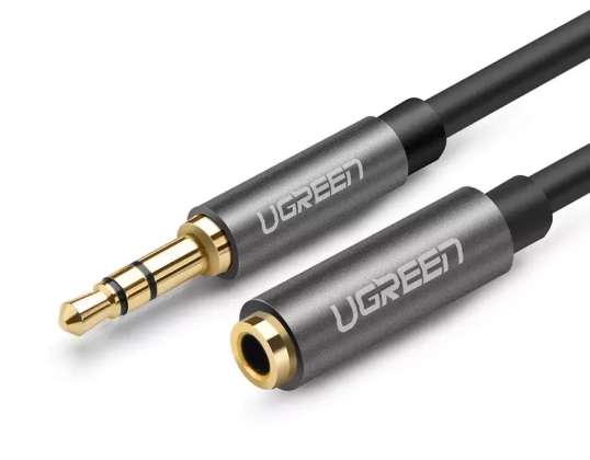 UGREEN-Kabel: AUX-Verlängerungskabel 3,5 mm Miniklinke 1m silber (1059