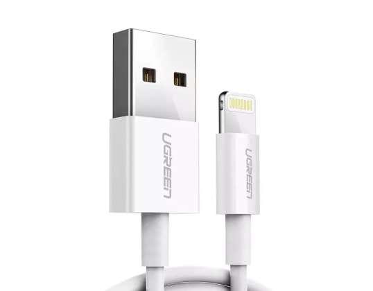 Ugreen kabel USB - Lightning MFI 2m 2.4A vit (20730)