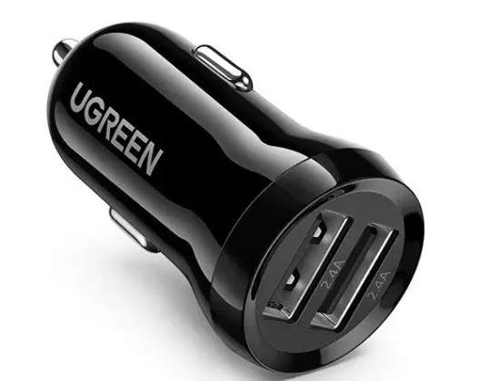 Cargador de coche UGREEN 2x USB 24W 4,8 A (2x 2,4 A) negro (5087