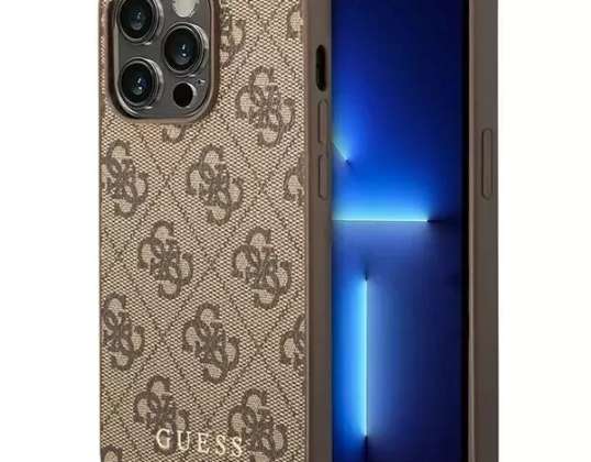 Case Guess GUHCP14XG4GFBR voor Apple iPhone 14 Pro Max 6,7 " bruin / wenkbrauw