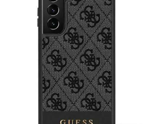 Case Guess GUHCS23SG4GLGR voor Samsung Galaxy S23 S911 zwart / zwart hard