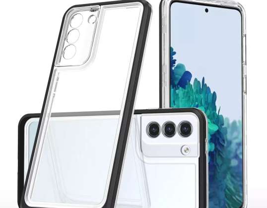 Case Clear 3in1 para Samsung Galaxy S23 capa de silicone com preto