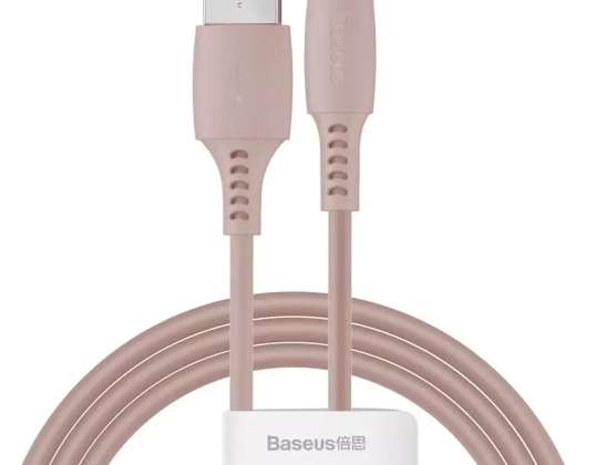 Baseus Fargerik kabel USB / Lynkabel 2.4A 1.2m rosa