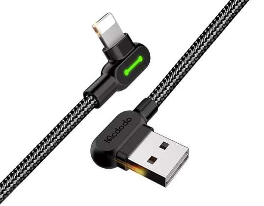 USB-kaabel Lightningi jaoks, Mcdodo CA-4673, nurga all, 1.8m (must)