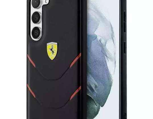 Ferrari kovček za Samsung Galaxy S23 HardCase Vroče žig črna črta