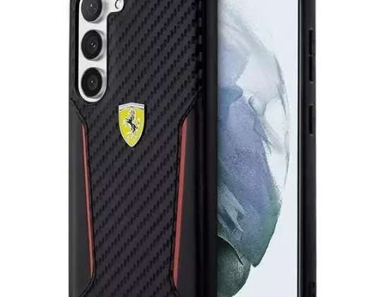 "Ferrari" dėklas, skirtas "Samsung Galaxy S23 HardCase Carbon Contrast Edges" žavesiui