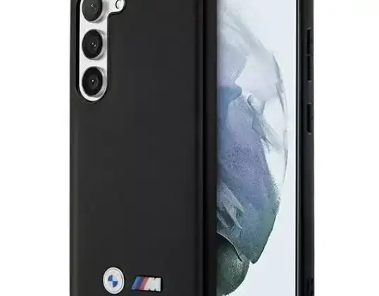 BMW puzdro na Samsung Galaxy S23 Kožená známka Trikolóra čierna