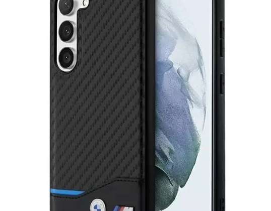 BMW Schutzhülle für Samsung Galaxy S23+ Plus Leder Carbon schwarz