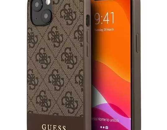 Case Guess GUHCP13MG4GLBR pour Apple iPhone 13 6,1 » marron/marron dur c