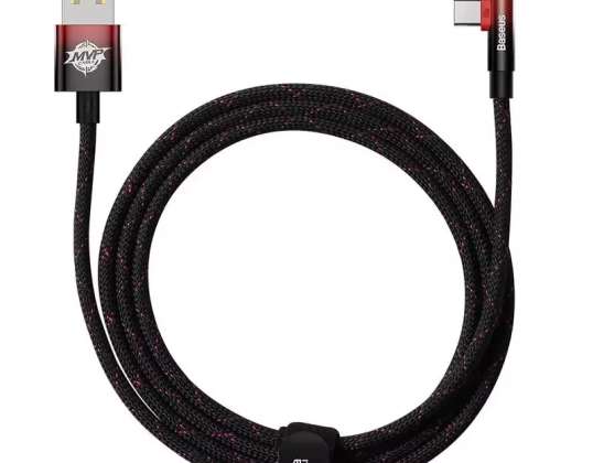 USB-C kábel Baseus könyök 2m 100W (fekete-piros)