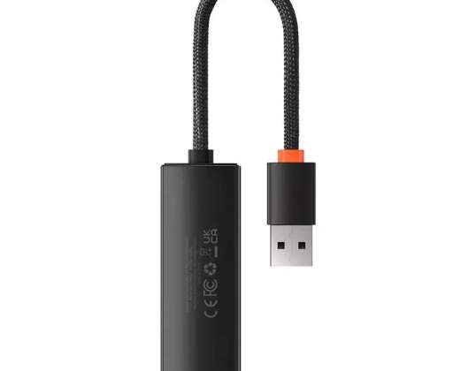 Baseus Lite-serien USB til RJ45 netværksadapter, 100Mbps (sort)