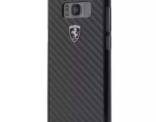 "Ferrari" kietasis dėklas, skirtas "Samsung Galaxy S8 Plus", juodas / juodas