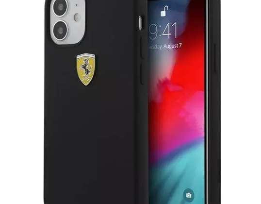 Калъф за Ferrari iPhone 12 mini 5,4" черен/черен твърд калъф On T