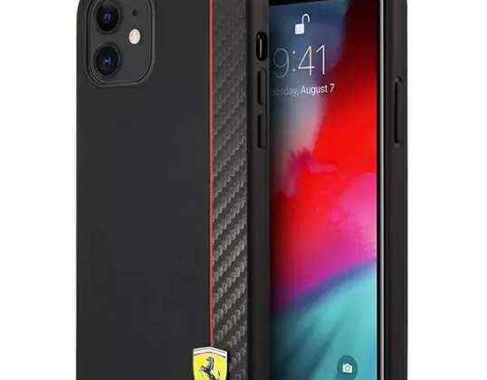 Dėklas, skirtas Ferrari iPhone 12 mini 5,4 colio juodos / juodos spalvos kietas dėklas T