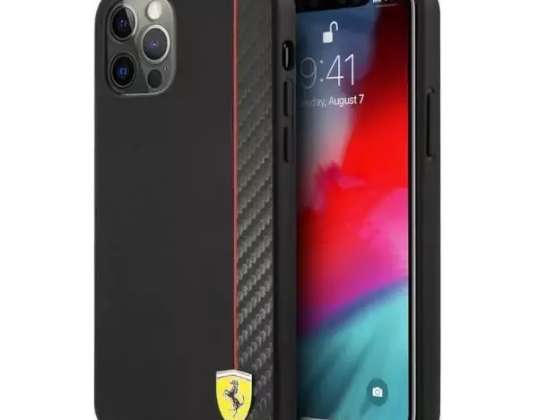 Ferrari iPhone 12/12 Pro 6,1" musta/musta kovakotelo päällä