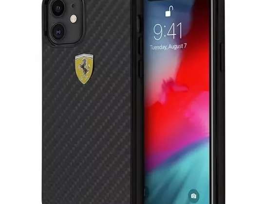 Hülle für Ferrari iPhone 12 mini 5,4" schwarz/schwarz Hardcase On T