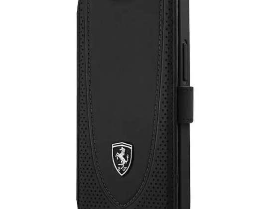 "Ferrari iPhone 12 mini" 5,4 colio juodos / juodos knygos "Off Trac" dėklas