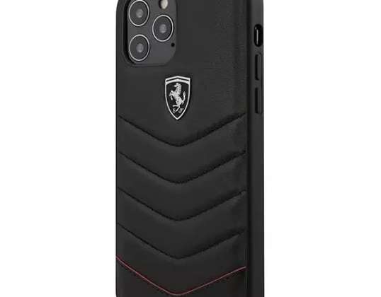 Puzdro na telefón pre Ferrari iPhone 12 Pro Max 6,7" čierne/čierne tvrdé puzdro O