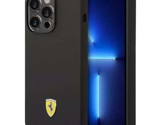 Калъф за Ferrari iPhone 14 Pro 6,1" черен/черен твърд калъф Silic