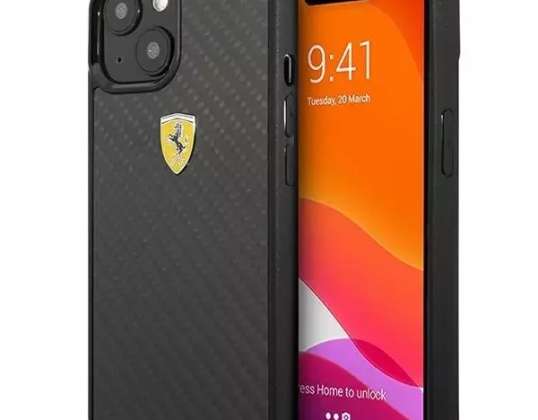 Калъф за Ferrari iPhone 13 mini 5,4" черен/черен твърд калъф On T