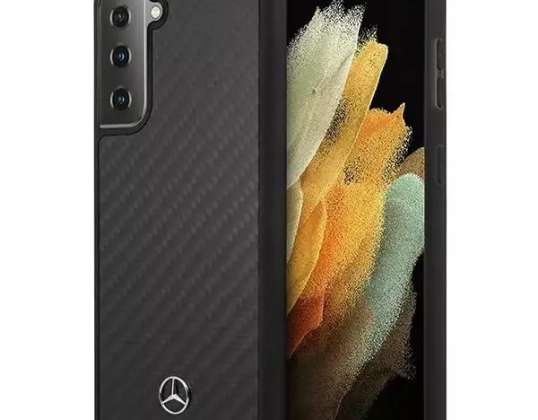Coque Mercedes MEHCS21SRCABK pour Samsung Galaxy S21 G991 en carbone