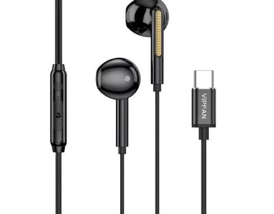 Auriculares con cable Vipfan M11, USB-C (negro)