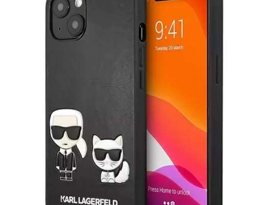 iPhone 13 6,1 inç siyah/siyah sabit kılıf için Karl Lagerfeld telefon kılıfı