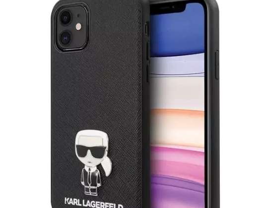 iPhone 12 mini 5,4" siyah/siyah har için Karl Lagerfeld telefon kılıfı