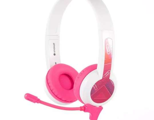 BuddyPhones StudyFones de ouvido com fio para crianças (rosa)