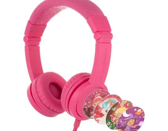 BuddyPhones Explore Plus Fones de ouvido com fio para crianças (rosa)