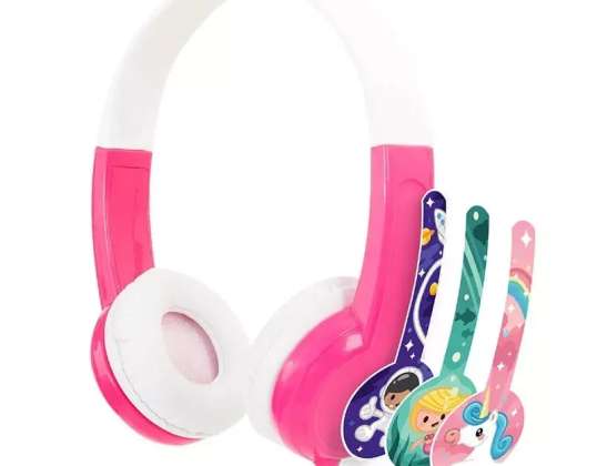 BuddyPhones Discover Bedrade hoofdtelefoon voor kinderen (roze)