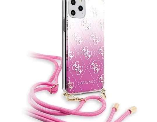 Guess GUHCN65WO4GPI iPhone 11 Pro Max Roze / roze hard case 4G Gradien