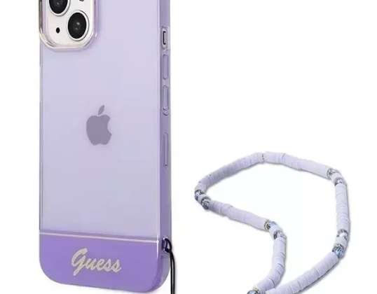 Funda para teléfono Guess para iPhone 14 6,1" funda dura púrpura/púrpura Tra