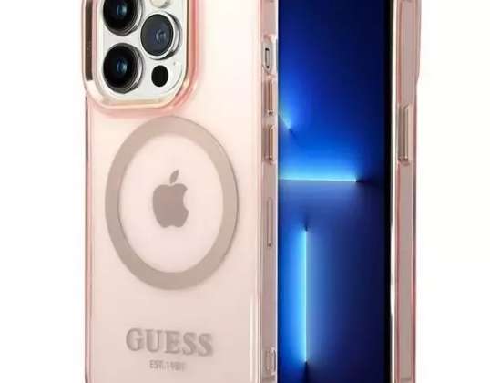 Калъф за телефон Guess за iPhone 14 Pro Max 6,7" розов/розов твърд калъф