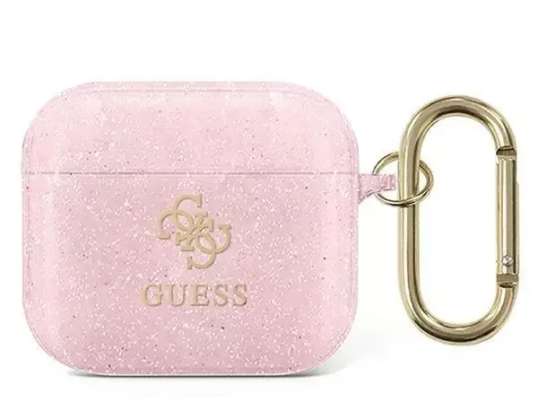Guess Protective Case for AirPods 3 cover pink/pink Glitte