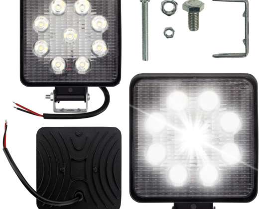 Versatile 9W LED Work Lamp 12V for Motorcycles, Off-Road Vehicles, and More