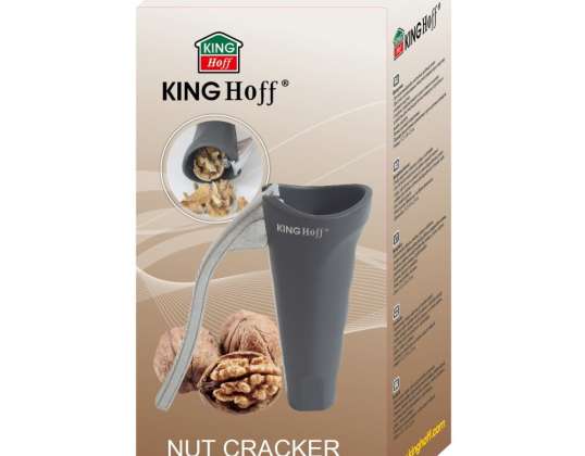 Premium KINGHOFF KH-1738 Nut Cracker - универсален със стъпкови зъби и ергономична дръжка, издръжлива конструкция от алуминиева сплав
