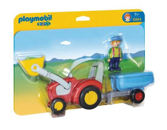 Playmobil 1.2.3 - Tracteur avec remorque (6964)