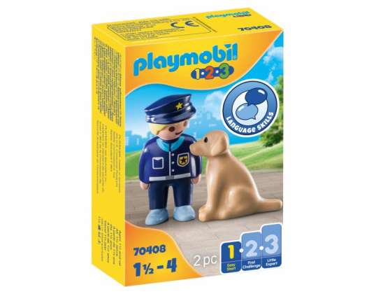 Playmobil 1.2.3 - Policista se psem (70408)