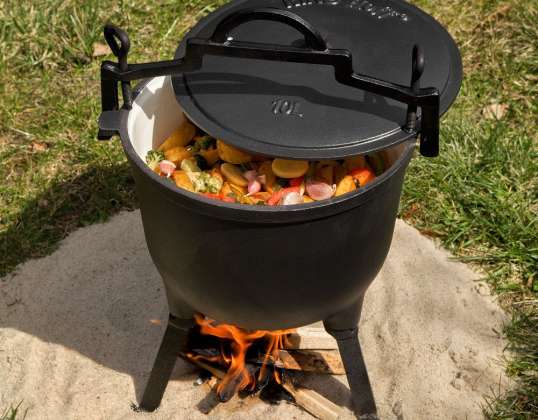 Camping Pot, iron, enamel cauldron 10l Kinghoff KH-2243