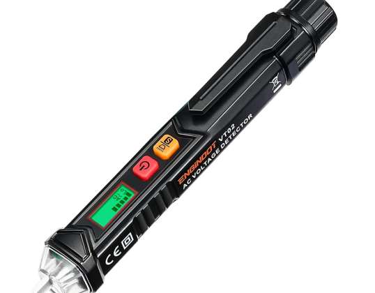 ENGiNDOT Non-Contact AC Voltage Tester VT02 with Inclusive AAA Batteries, Compact Design for Electrical Circuit Detection