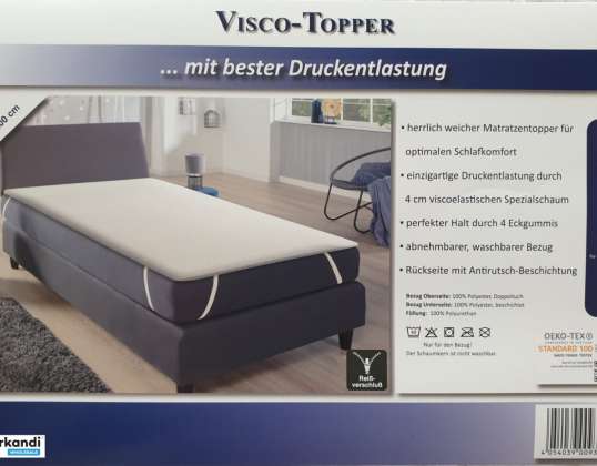 Visco-Topper, Matratzen-Topper, 160x200cm, 4cm Spezialschaum