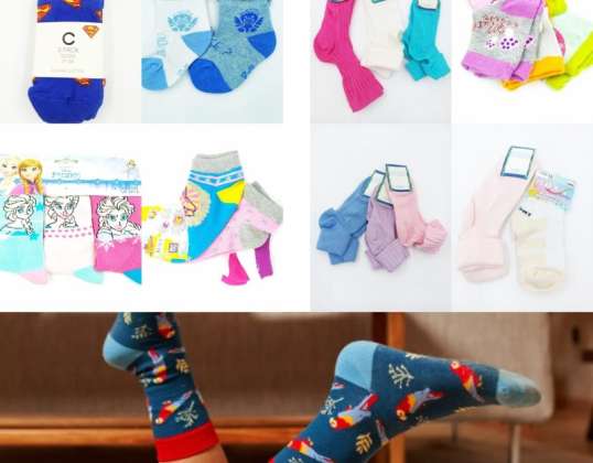 Wholesale Lot of Branded Socks for Children - Variety and Quality in Children's Sizes
